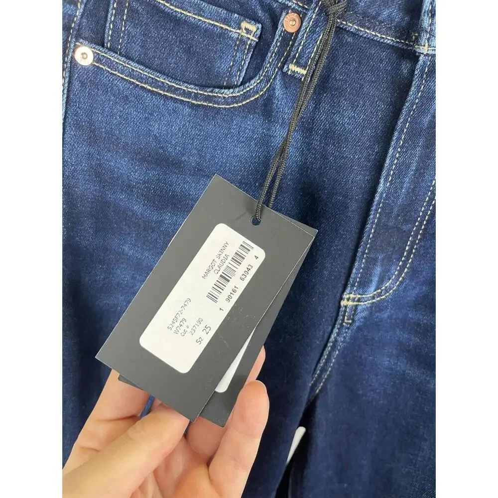 Paige Margot Skinny High Rise Cropped Ankle Skinny Jeans Blue Size 25 - Picture 4 of 5